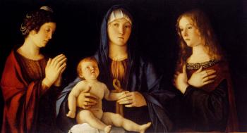 Giovanni Bellini : Bellini Giovanni Virgin And Child Betwwn St Catherine And St Mary